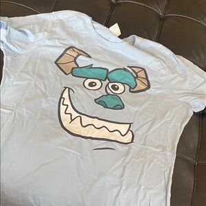 Light Blue Graphic T-Shirt with sully face nwt